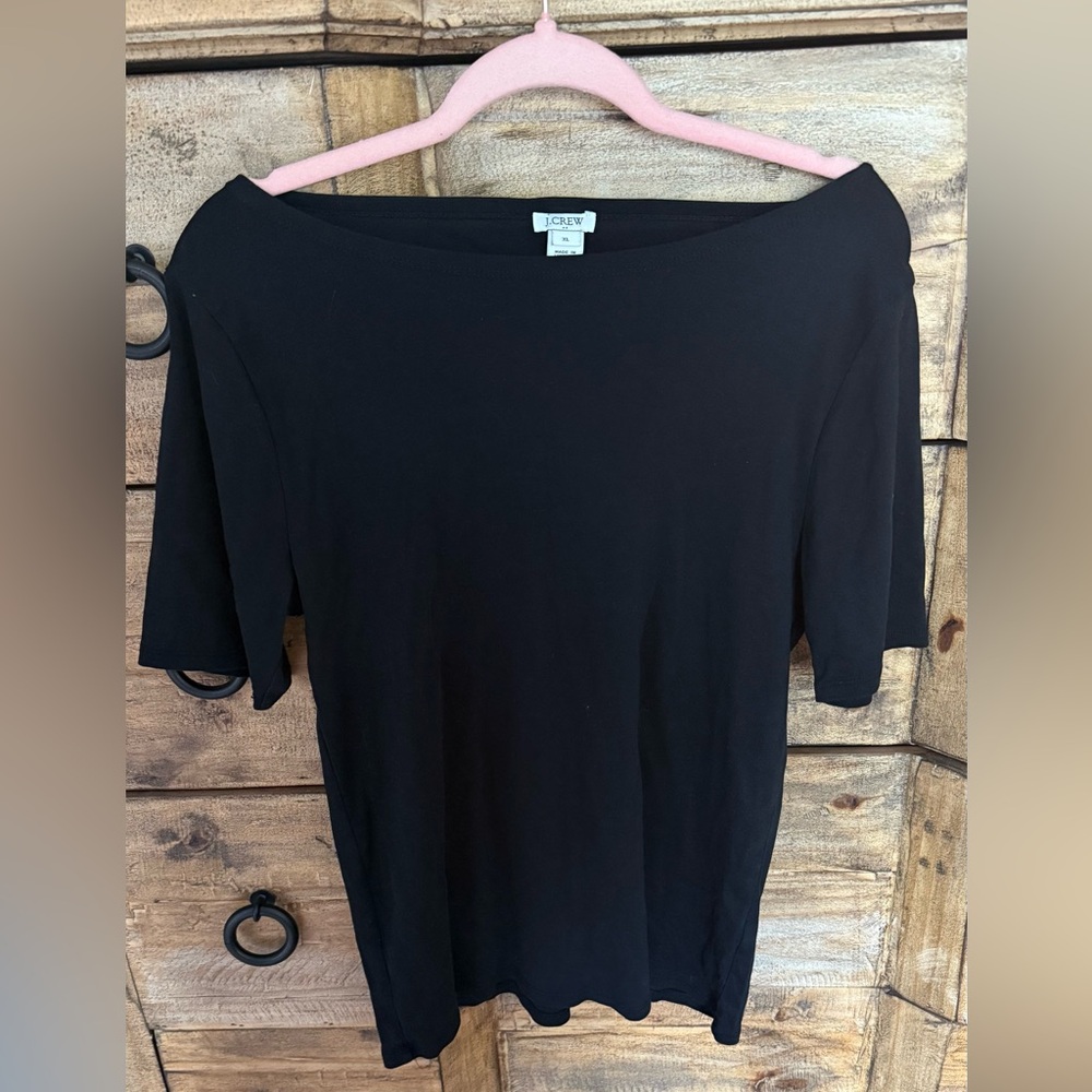 Jcrew Boat neck black tee size XL